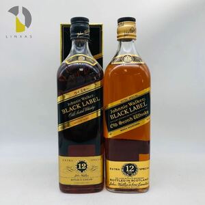 【未開栓】JOHNNIE WALKER ジョニーウォーカー 12年 ブラックラベル 黒キャップ 黒金キャップ スコッチ 2本セット 750ml 43% WH49111