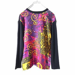 3-WJ193 Celine Celine Silk Wool Sweater Black/Multicolor Ladies