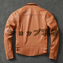 ファッション ライダースジャケット レザージャケット 牛革 vintage ヴィンテージ 本革 革ジャン メンズ20304050代 S~5XL_画像8