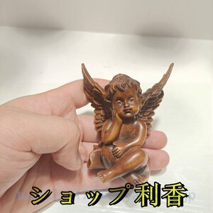 高品質 天使 置物 時代彫刻 美術品 古美術　精密彫刻　彫刻工芸品　