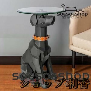 新入荷 サイドテーブル 犬 オブジェ Bluetooth スピーカー 付き おしゃれ ナイトテーブル ベッドサイドテーブル コーヒーテーブル ブラック