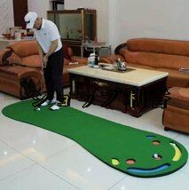 大好評★ 練習器具 パッティング練習 パターマット ゴルフ 練習 パター 室内 屋外でも練習できるゴルフマット 3m_画像1