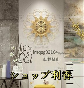 壁掛け時計　北欧風　人気　鉄芸　静音　電池式　飾りストラップ　ファッション　家庭用　花型時計　おしゃれ