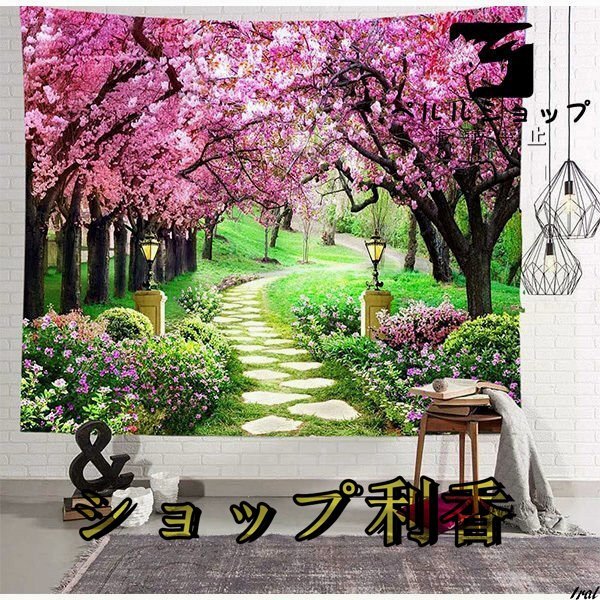 Tapestry wall hanging wall decoration flowers cherry blossoms cherry blossom tree line decoration photo background photo background room living room bedroom painting natural scenery stylish, Tapestry, Wall Mounted, Tapestry, others