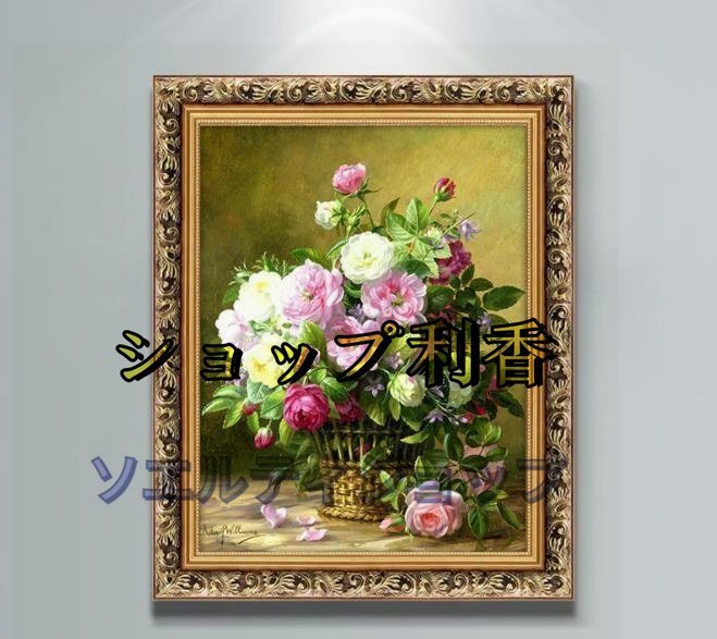 Beautiful oil painting, still life, hallway mural, rose, reception room hanging, entrance decoration, decorative painting, Painting, Oil painting, Still life