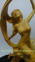 美少女 置物 洋彫刻 天然木・柘植製・木彫り・細密彫刻・総高20cm_画像4
