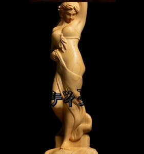 希少新品！高級木彫りのアイデア実木リビング装飾彫刻セクシー美女の置物