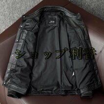 レザージャケット 上品　本革 牛革　高級　ライダースジャケット 革ジャン Ｓ～5XL　秋冬　黒_画像5