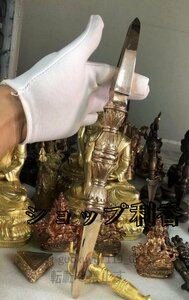 特売！「密教法具 寺院用仏具」超大型 真言宗 独鈷杵 金剛杵 真鍮製磨き仕上げ 31cm