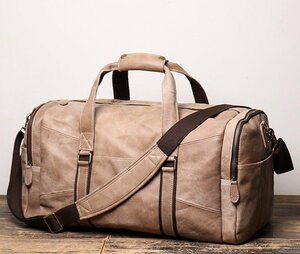 ボストンバッグ メンズ 本革 本革鞄 レザーバッグ 斜めがけ 旅行 ゴルフバッグトラベルバッグ 大容量 おしゃれ シンプル 出張 ベージュ