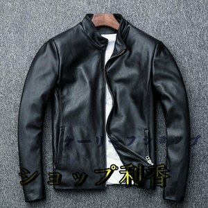 　本革 牛革　ライダースジャケット メンズファッション 紳士ジャケット カウハイド　革ジャン S～5XL