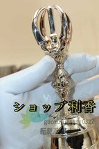 【密教法具 寺院仏具】飛行五鈷鈴 響銅製磨き仕上げ 高さ19cm 弘法大師空海『御請来目録』に明記_画像2