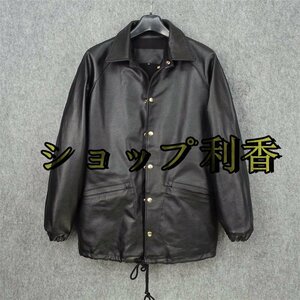 レザージャケット 上品　カジュアル　本革 牛革　高級　ライダースジャケット 　革ジャン Ｓ～4XL　黒