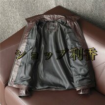 秋冬　レザージャケット 上品　本革　牛革　ライダースジャケット 　ビジネス　革ジャン Ｓ～5ＸＬ ブラウン_画像10