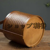 超人気★ バスケット 収納かご おしゃれ竹籠　編み 取っ手 持ち手　収納箱　小物入れ　茶道＊お菓子入れ　竹工芸　可愛い良品_画像2