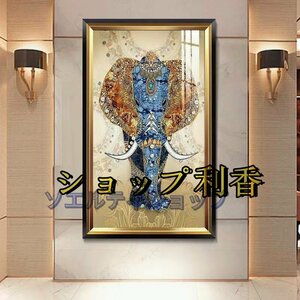 Art hand Auction Very popular ☆ Luxurious decorative painting Elephant Oil painting Fine art Painting Entrance Wall painting Hanging decoration Reception room, Artwork, Painting, others