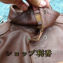 新品　A2 フライトジャケット メンズ ジャケット 1.8mm カウハイド 牛革 革ジャン ブラウン S～4XL 選択_画像5