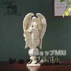 Art hand Auction Angel of Peace Angel Fairy Sculpture Statue Western Miscellaneous Object Figurine Entrance Room Office Resin Handmade Handmade, interior accessories, ornament, Western style