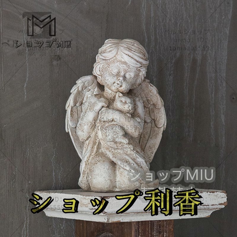 Ange Chat Chat Western Sculpture Statue Figurine Objet Divers Marchandises Conception Médiévale Faite À La Main, accessoires d'intérieur, ornement, Style occidental