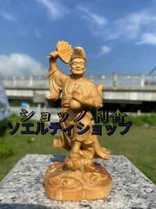 人気推薦★仏像 ツゲ彫刻慈功仏像手作り布僧慈公仏像と木彫り装飾グッズ 家庭用装飾品