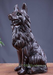 木製 犬 置物 古美術 東洋彫刻 工芸品 木彫り