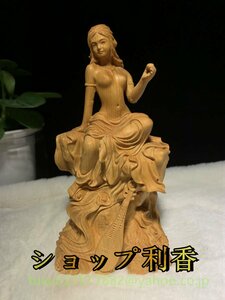 新作 弁財天 仏像 置物 七福神 木彫り 精密彫刻 木彫仏教 仏像 美術工芸品