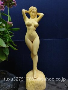 高品質 木造木彫 精密細工 裸婦　美女 美術工芸品