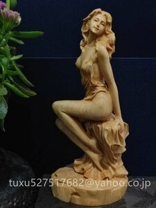 極上品 女神 置物 美少女 彫刻 少女 女性 彫刻工芸品 美女 木工細工