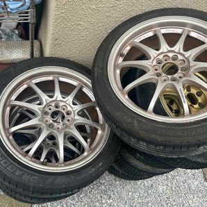 東京発!! RAYS VOLKRACING CE28N 17インチ 7.5J +50 5H 100 中古 PIRELLI DRAGON 215/45R17 バリ山 4本セット GDB インプレッサ プリウスの画像4