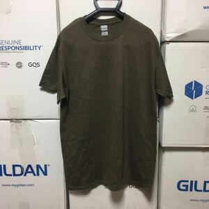 GILDAN オリーブ グリーン 2XL サイズ 深緑 ダークグリーン 半袖無地Tシャツ ポケット無し 6.0oz ギルダン ミリタリー サバゲー/サバイバル