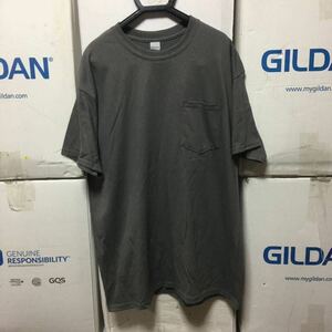 GILDAN チャコールグレー Mサイズ 灰色 半袖無地Tシャツ ポケット付き 6.0oz ギルダン