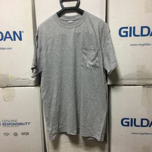 GILDAN スポーツグレー XLサイズ 灰色 半袖無地Tシャツ ポケット付き 6.0oz ギルダン