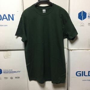 GILDAN フォレストグリーン XL サイズ 深緑 ダークグリーン 半袖無地Tシャツ ポケット無し 6.0oz ギルダン ミリタリー サバゲー サバイバル