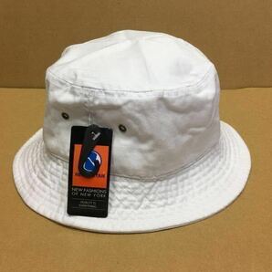 NEWHATTAN ツイルコットン ホワイト L/XLサイズ バケットハット バケハ ニューハッタン 帽子 白 WHITE☆の画像1