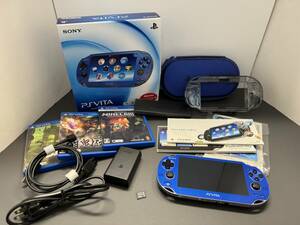 ( tube A25160)[ game machine ]PSVita body PCH-1100 3G/WiFi sapphire blue memory card 16GB soft 3ps.@ simple verification used present condition goods ( Junk treat )