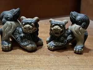 シーサー 置物 縁起物 魔除け 沖縄 獅子 陶器 狛犬 オブジェ インテリア ペア　2個セット