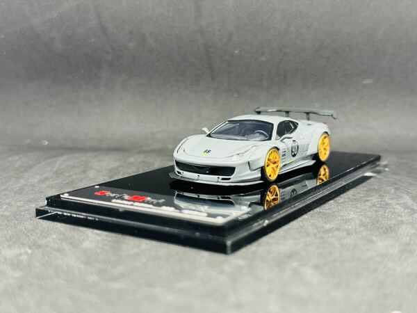 Scale Mini LBWK フェラーリ 458 グレー　1/64 ミニカー