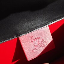 M7945f10　●Christian Louboutin クリスチャンルブタン●　ELISA フラワーモチーフ レザー チェーンショルダーバッグ ブラック 黒 rb_画像9