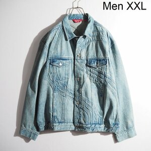 M8887P　▼Supreme シュプリーム▼ 新品同様 24SS S Logo Denim Trucker Jacket Sステッチロゴ ビッグ デニムジャケット ブルー XXL rb mks