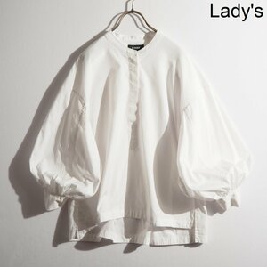 M3182P　▼SINME シンメ▼　BIG SILHOUETTE SHIRT ボリュームシャツ ホワイト / S470 コットン バックギャザー ブラウス 白 春夏 rb