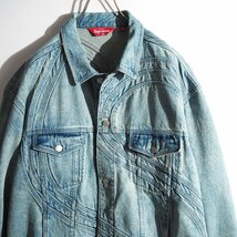 M8887P　▼Supreme シュプリーム▼ 新品同様 24SS S Logo Denim Trucker Jacket Sステッチロゴ ビッグ デニムジャケット ブルー XXL rb mks_画像2