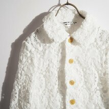 M5389P　▼COMME des GARCONS コムコム コムデギャルソン▼ 新品 23SS 総レース 丸襟 ジャケット ホワイト XS / 白 春夏 rb mks_画像2