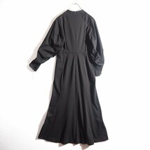 C2257P ▼mame kurogouchi マメクロゴウチ▼ 新品 22PF V-Neck Classic Cotton Dress コットン ワンピース 黒 3 MM22PF-JS737 春夏 rb mks_画像3