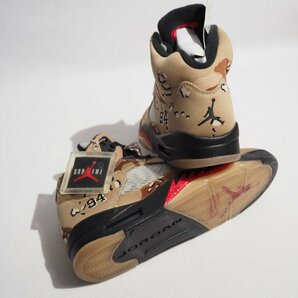 M8980R52 ●SUPREME シュプリーム × NIKE● 新品 15AW 824371-201 AIR JORDAN 5 RETRO スニーカー 迷彩 US10/28cm カモフラ ジョーダン rbの画像3