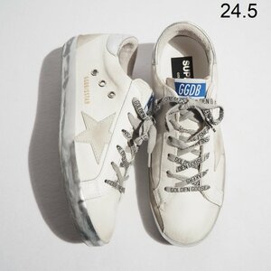 C2259P *GOLDEN GOOSE Golden Goose AP STUDIO* SUPERSTAR super Star canvas sneakers white silver 39/24.5cm rb