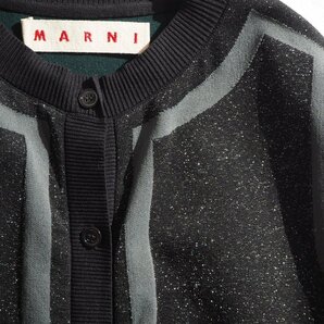 M9014P ▼MARNI マルニ▼ 切り替え ラメニット クルーネックカーディガン ブラック グレー グリーン 40 サマーニット 春～秋 rbの画像4