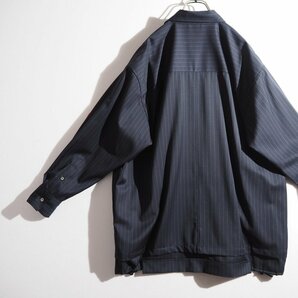 M1418P ▼SEEALL シーオール▼ EXTRAOVER SHIRTS ウールシャツ ネイビーストライプ 3/L オーバーサイズ 21AW シーズンレス rbの画像4