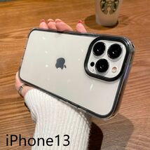 iphone13ケース カーバー TPU 可愛い　お洒落　韓国　ブラック　黒　軽量 ケース 耐衝撃839_画像1