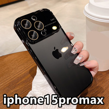 iphone15promaxケース カーバー TPU 可愛い　お洒落　 指紋防止 耐衝撃 ブラック1_画像1