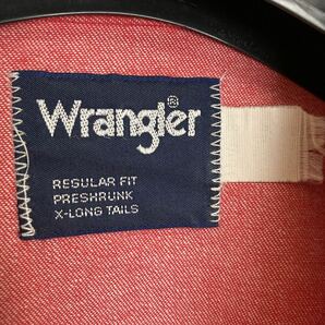 USA製 80s Wrangler デニムシャツ 16.5 レッド L 黒赤ウエスタンシャツ ラングラー アメリカ製 米国製 made in usa コットン 16-1/2 長袖の画像8